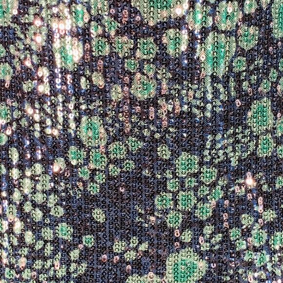 BAUM UND PFERDGARTEN Size M Navy Green Sequined Abstract Floral Cocktail Dress - Picture 2 of 7